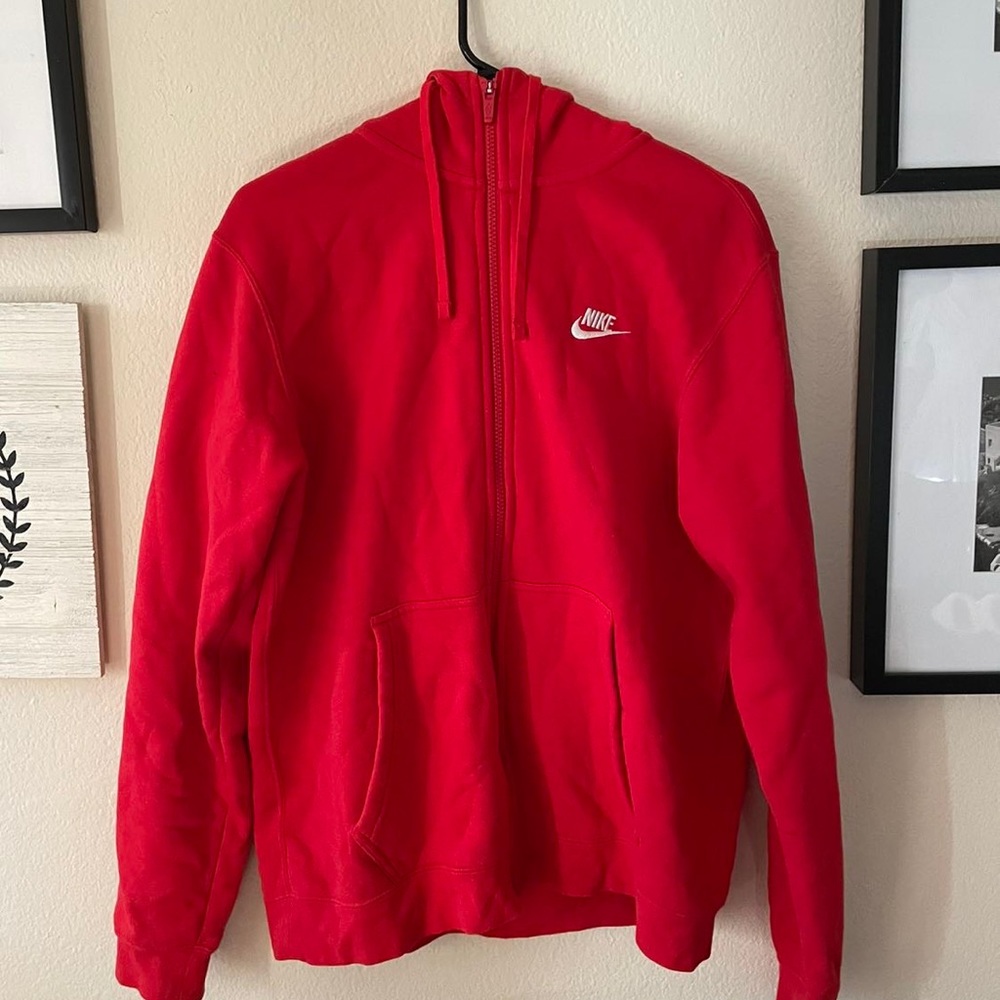 Men’s Red Nike Zip Up Hoodie